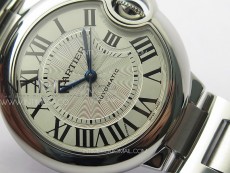 Ballon Bleu 33mm SS K3F 1:1 Best Edition White Textured Dial on SS Bracelet A076