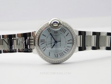 Ballon Bleu 33mm Diamonds Bezel SS K3F 1:1 Best Edition Ice Blue Dial on SS Bracelet A076