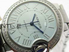 Ballon Bleu 33mm Diamonds Bezel SS K3F 1:1 Best Edition Ice Blue Dial on SS Bracelet A076