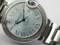 Ballon Bleu 33mm Diamonds Bezel SS K3F 1:1 Best Edition Ice Blue Dial on SS Bracelet A076
