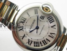 Ballon Bleu 33mm SS/RG K3F 1:1 Best Edition White MOP Dial on SS Bracelet A076