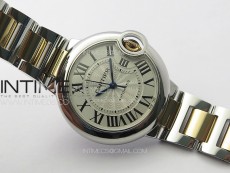 Ballon Bleu 33mm SS/RG K3F 1:1 Best Edition White Textured Dial on SS Bracelet A076