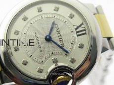Ballon Bleu 33mm SS/YG K3F 1:1 Best Edition White Textured Dia Markers Dial on SS Bracelet A076