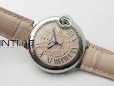 Ballon Bleu 33mm SS K3F 1:1 Best Edition Pink Textured Dial on Pink Leather Strap A076