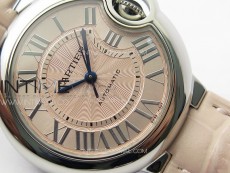 Ballon Bleu 33mm SS K3F 1:1 Best Edition Pink Textured Dial on Pink Leather Strap A076