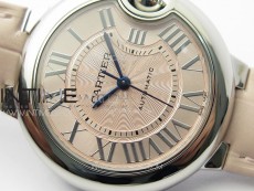 Ballon Bleu 33mm SS K3F 1:1 Best Edition Pink Textured Dial on Pink Leather Strap A076