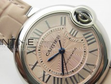 Ballon Bleu 33mm SS K3F 1:1 Best Edition Pink Textured Dial on Pink Leather Strap A076
