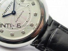 Ballon Bleu 33mm SS K3F 1:1 Best Edition White Textured Dia Markers Dial on Black Leather Strap A076