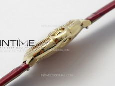 Ballon Bleu 33mm Diamonds Bezel RG K3F 1:1 Best Edition White Dial on Red Leather Strap A076