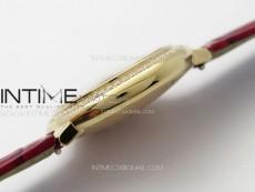Ballon Bleu 33mm Diamonds Bezel RG K3F 1:1 Best Edition White Dial on Red Leather Strap A076