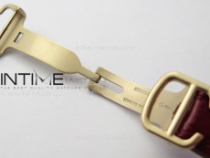 Ballon Bleu 33mm Diamonds Bezel RG K3F 1:1 Best Edition White Dial on Red Leather Strap A076