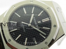 Royal Oak 41mm 15400 SS APSF 1:1 Best Edition Black Textured Dial on SS Bracelet A3120 Super Clone