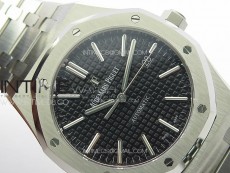 Royal Oak 41mm 15400 SS APSF 1:1 Best Edition Black Textured Dial on SS Bracelet A3120 Super Clone