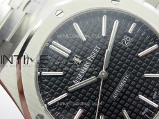 Royal Oak 41mm 15400 SS APSF 1:1 Best Edition Black Textured Dial on SS Bracelet A3120 Super Clone