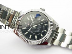 Sky-Dweller 326934 904L SS Noob 1:1 Best Edition Black Dial on SS Bracelet Asian 23J to 9001