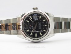Sky-Dweller 326934 904L SS Noob 1:1 Best Edition Black Dial on SS Bracelet Asian 23J to 9001