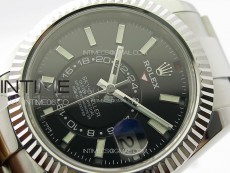 Sky-Dweller 326934 904L SS Noob 1:1 Best Edition Black Dial on SS Bracelet Asian 23J to 9001