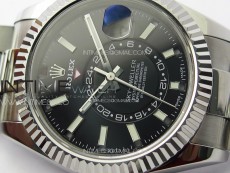 Sky-Dweller 326934 904L SS Noob 1:1 Best Edition Black Dial on SS Bracelet Asian 23J to 9001