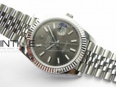 DateJust 41 126334 ZF 1:1 Best Edition 904L Steel Gray Dial Stick Marker on Jubilee Bracelet A2824