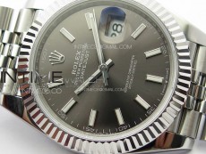 DateJust 41 126334 ZF 1:1 Best Edition 904L Steel Gray Dial Stick Marker on Jubilee Bracelet A2824