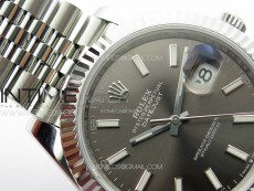 DateJust 41 126334 ZF 1:1 Best Edition 904L Steel Gray Dial Stick Marker on Jubilee Bracelet A2824
