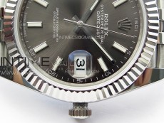 DateJust 41 126334 ZF 1:1 Best Edition 904L Steel Gray Dial Stick Marker on Jubilee Bracelet A2824