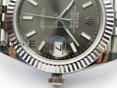 DateJust 41 126334 ZF 1:1 Best Edition 904L Steel Gray Dial Stick Marker on Jubilee Bracelet A2824