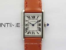 Tank Louis Ladies 22mm SS 8848F 1:1 Best Edition White Dial on Orange Leather Strap Ronda Quartz