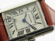 Tank Louis Ladies 22mm SS 8848F 1:1 Best Edition White Dial on Orange Leather Strap Ronda Quartz