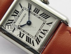 Tank Louis Ladies 22mm SS 8848F 1:1 Best Edition White Dial on Orange Leather Strap Ronda Quartz