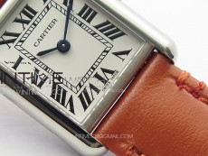Tank Louis Ladies 22mm SS 8848F 1:1 Best Edition White Dial on Orange Leather Strap Ronda Quartz