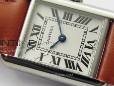 Tank Louis Ladies 22mm SS 8848F 1:1 Best Edition White Dial on Orange Leather Strap Ronda Quartz