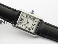 Tank Louis Ladies 22mm SS 8848F 1:1 Best Edition White Dial on Black Leather Strap Ronda Quartz