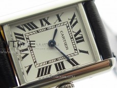 Tank Louis Ladies 22mm SS 8848F 1:1 Best Edition White Dial on Black Leather Strap Ronda Quartz