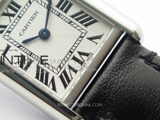Tank Louis Ladies 22mm SS 8848F 1:1 Best Edition White Dial on Black Leather Strap Ronda Quartz