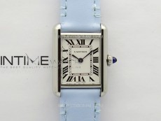 Tank Louis Ladies 22mm SS 8848F 1:1 Best Edition White Dial on Blue Leather Strap Ronda Quartz