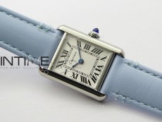 Tank Louis Ladies 22mm SS 8848F 1:1 Best Edition White Dial on Blue Leather Strap Ronda Quartz