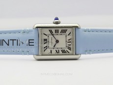 Tank Louis Ladies 22mm SS 8848F 1:1 Best Edition White Dial on Blue Leather Strap Ronda Quartz