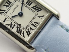 Tank Louis Ladies 22mm SS 8848F 1:1 Best Edition White Dial on Blue Leather Strap Ronda Quartz