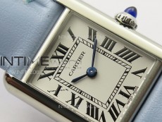 Tank Louis Ladies 22mm SS 8848F 1:1 Best Edition White Dial on Blue Leather Strap Ronda Quartz