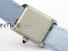 Tank Louis Ladies 22mm SS 8848F 1:1 Best Edition White Dial on Blue Leather Strap Ronda Quartz