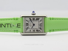 Tank Louis Ladies 22mm SS 8848F 1:1 Best Edition White Dial on Green Leather Strap Ronda Quartz
