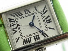 Tank Louis Ladies 22mm SS 8848F 1:1 Best Edition White Dial on Green Leather Strap Ronda Quartz