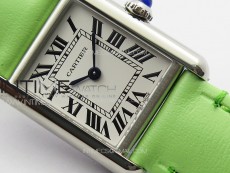 Tank Louis Ladies 22mm SS 8848F 1:1 Best Edition White Dial on Green Leather Strap Ronda Quartz