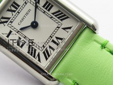 Tank Louis Ladies 22mm SS 8848F 1:1 Best Edition White Dial on Green Leather Strap Ronda Quartz