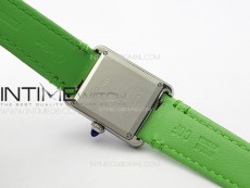 Tank Louis Ladies 22mm SS 8848F 1:1 Best Edition White Dial on Green Leather Strap Ronda Quartz