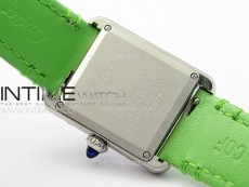 Tank Louis Ladies 22mm SS 8848F 1:1 Best Edition White Dial on Green Leather Strap Ronda Quartz