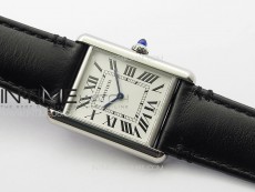 Tank Louis Ladies 25mm SS 8848F 1:1 Best Edition White Dial on Black Leather Strap Ronda Quartz