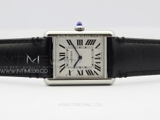 Tank Louis Ladies 25mm SS 8848F 1:1 Best Edition White Dial on Black Leather Strap Ronda Quartz