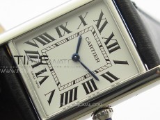 Tank Louis Ladies 25mm SS 8848F 1:1 Best Edition White Dial on Black Leather Strap Ronda Quartz